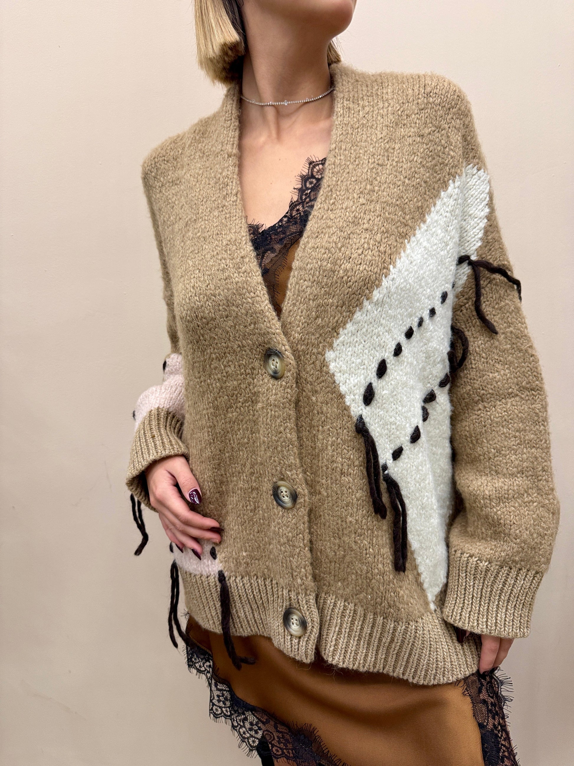 Cardigan giacca - CAMMELLO