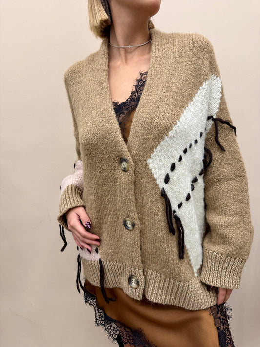 Cardigan giacca - CAMMELLO