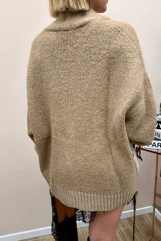 Cardigan giacca - CAMMELLO