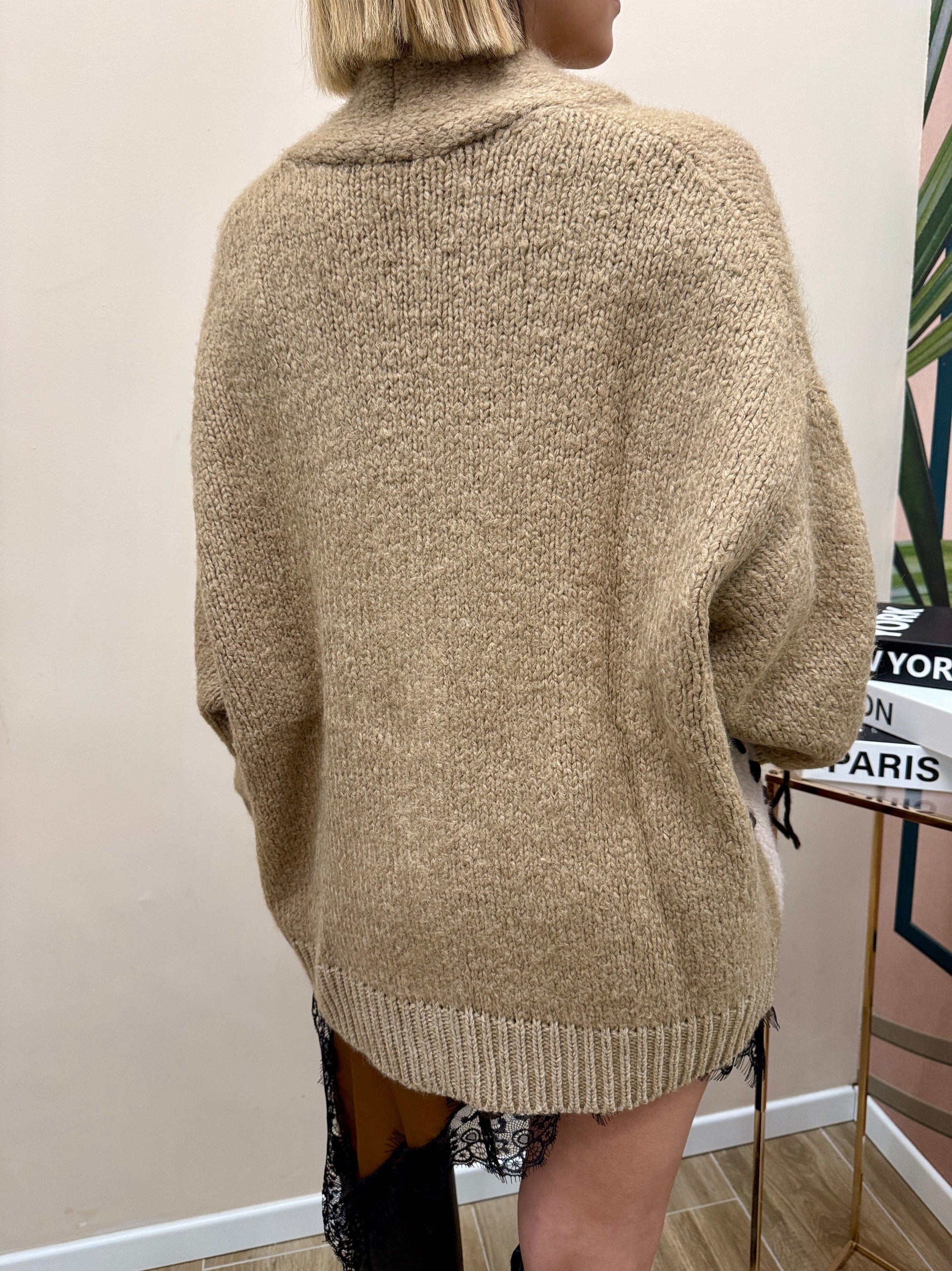 Cardigan giacca - CAMMELLO