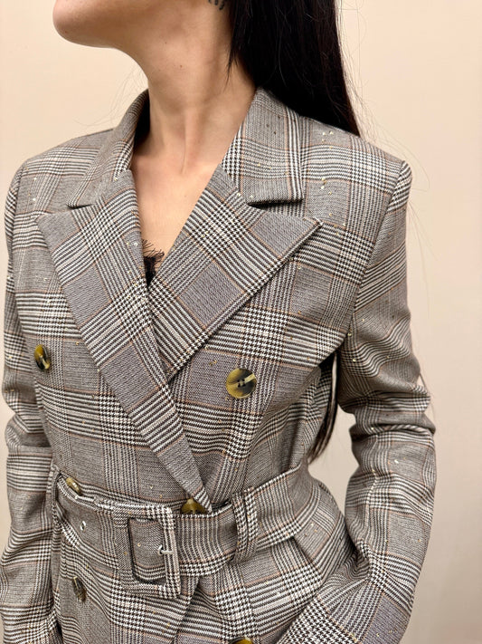 Giacca con cintura - BEIGE