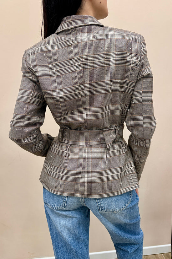 Giacca con cintura - BEIGE