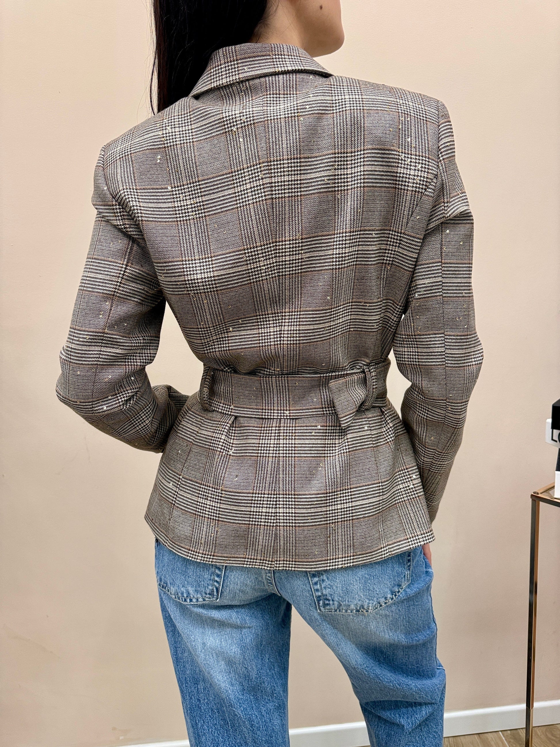 Giacca con cintura - BEIGE