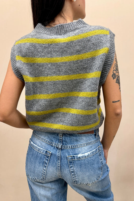 Gilet rigato - GRIGIO