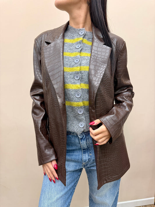 Giacca ecopelle - MORO