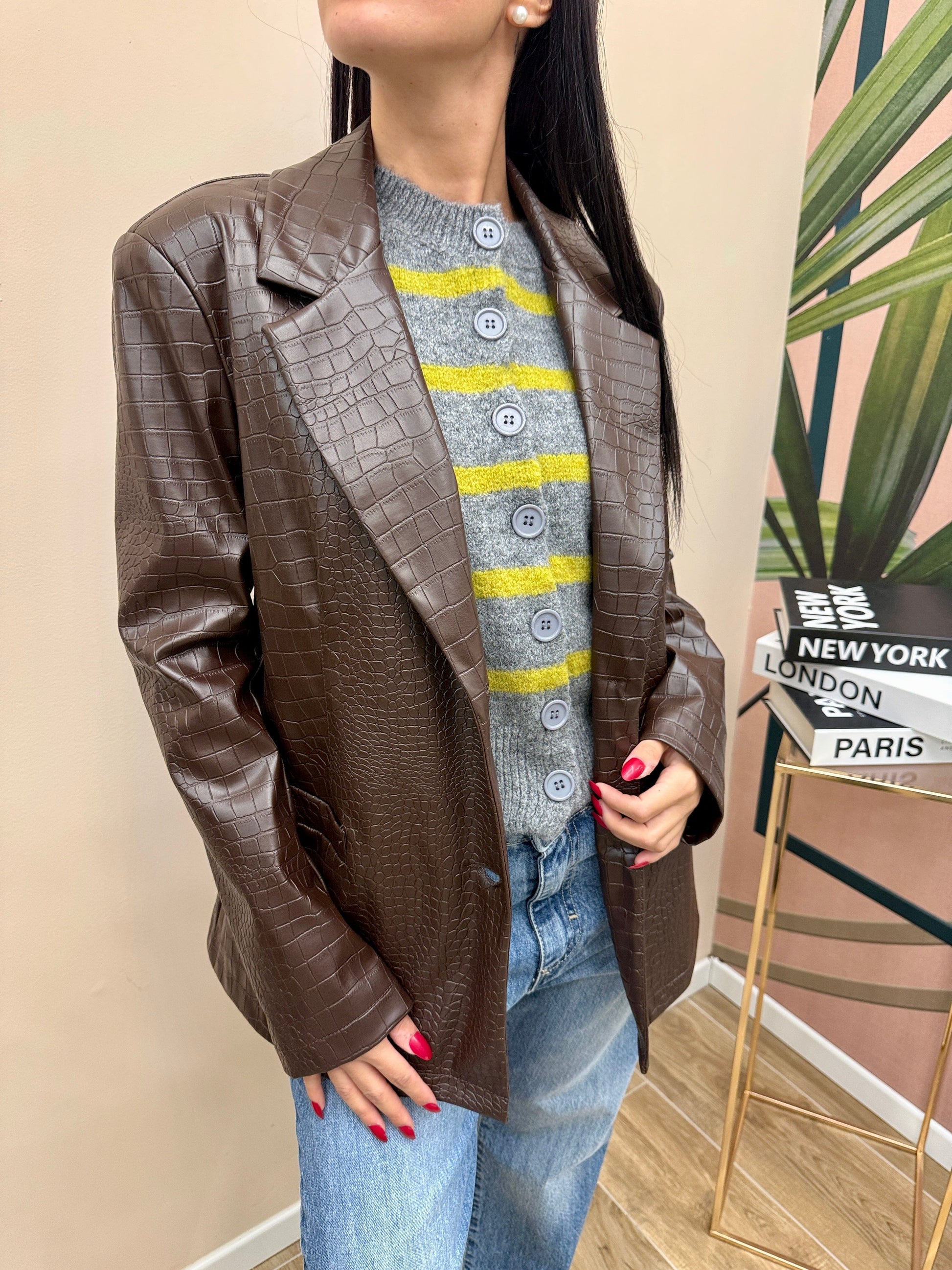 Giacca ecopelle - MORO