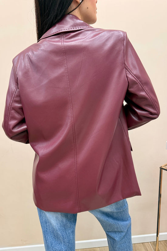 Giacca ecopelle con tasca - VINO