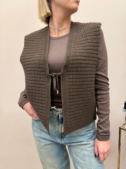 Gilet in maglia - MORO
