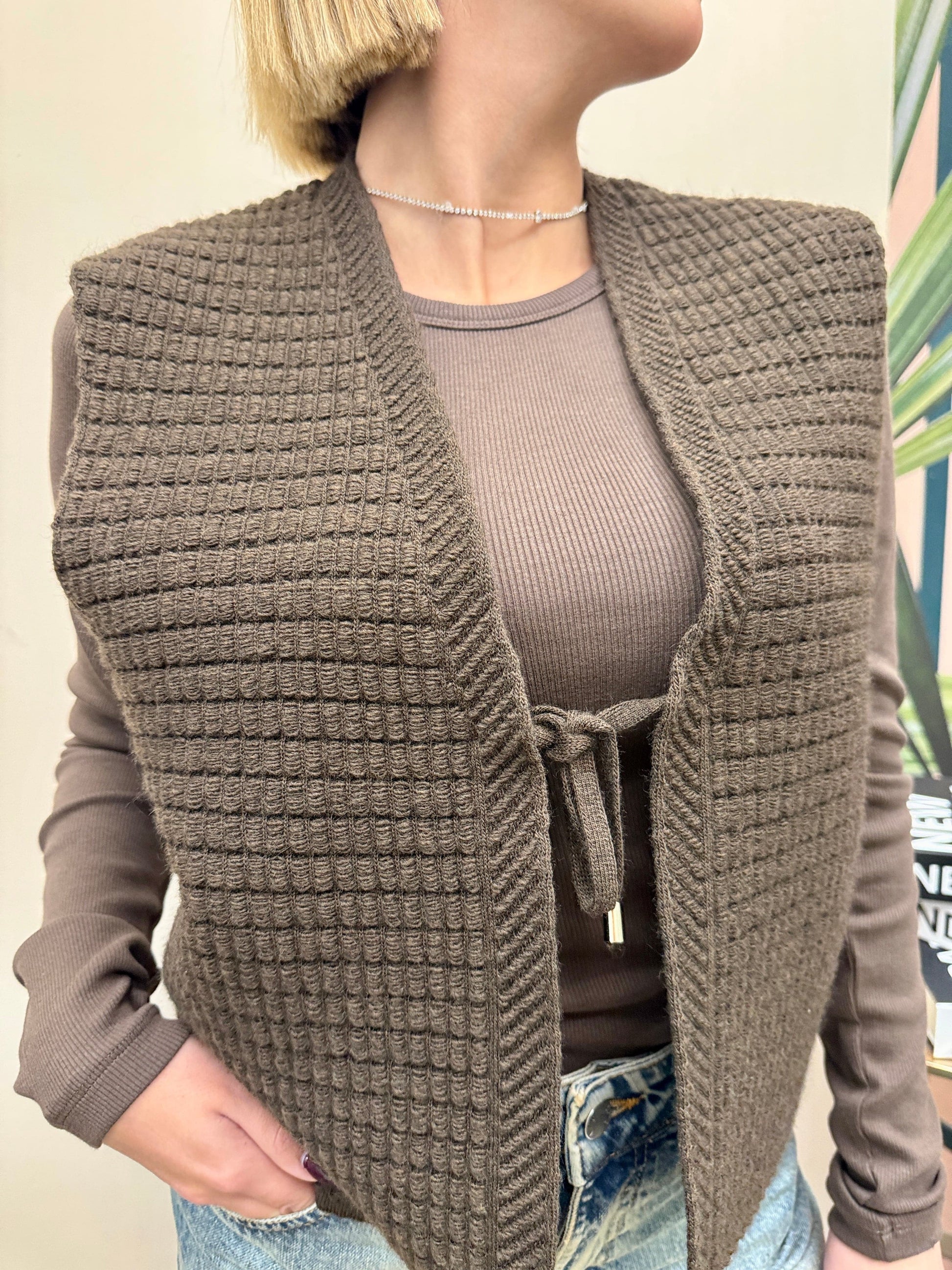 Gilet in maglia - MORO