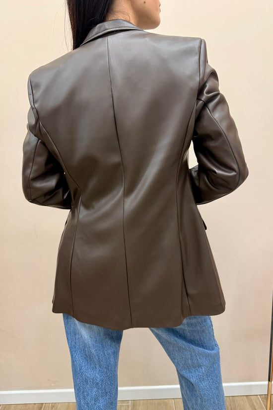 giacca ecopelle slim - MORO