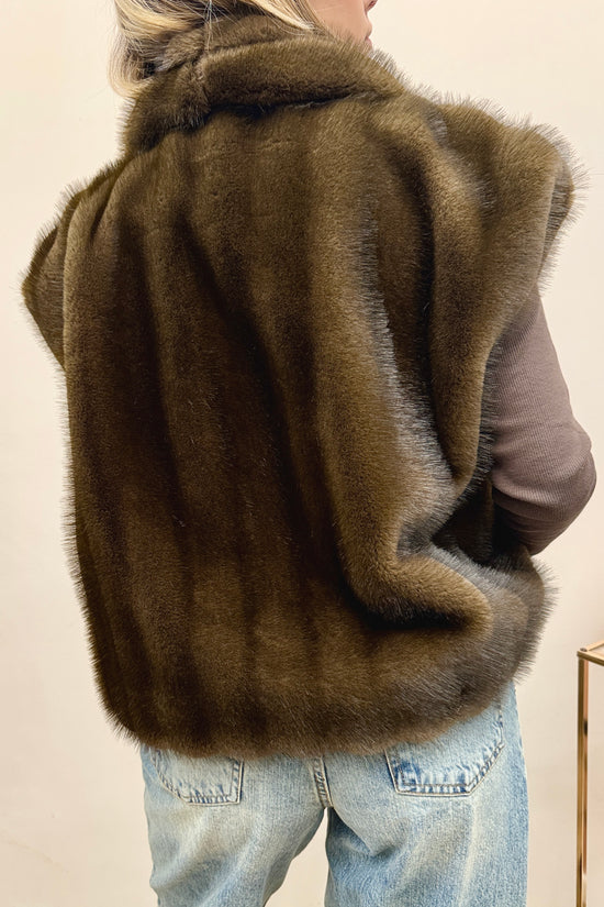 Gilet con spille - TABACCO