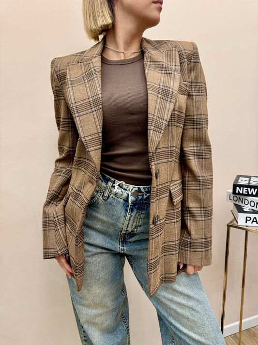 Giacca quadri - CAMMELLO