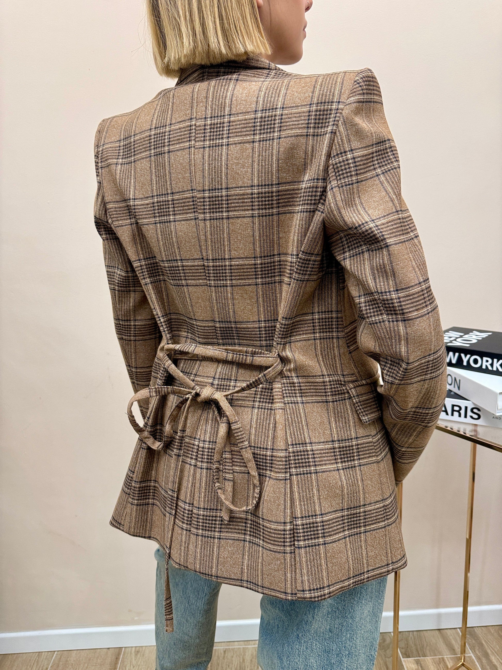 Giacca quadri - CAMMELLO