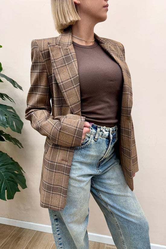 Giacca quadri - CAMMELLO