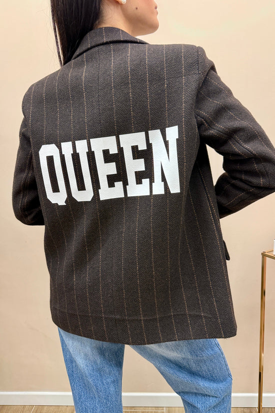 Giacca queen con strass - CIOCCOLATO