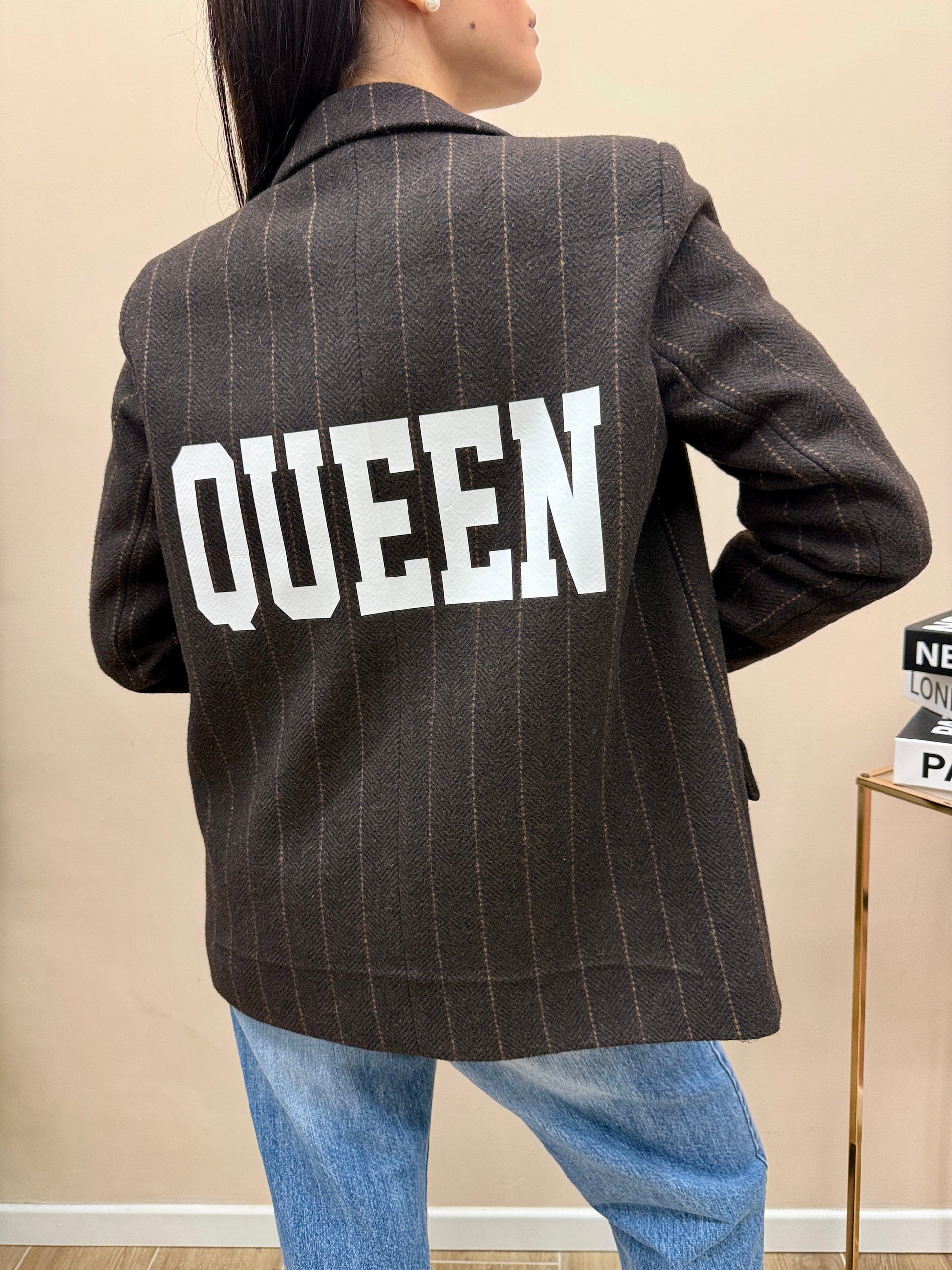 Giacca queen con strass - CIOCCOLATO