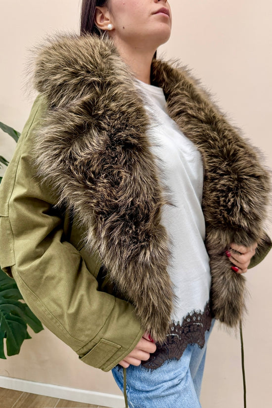 Parka corto con pelliccia - MILITARE