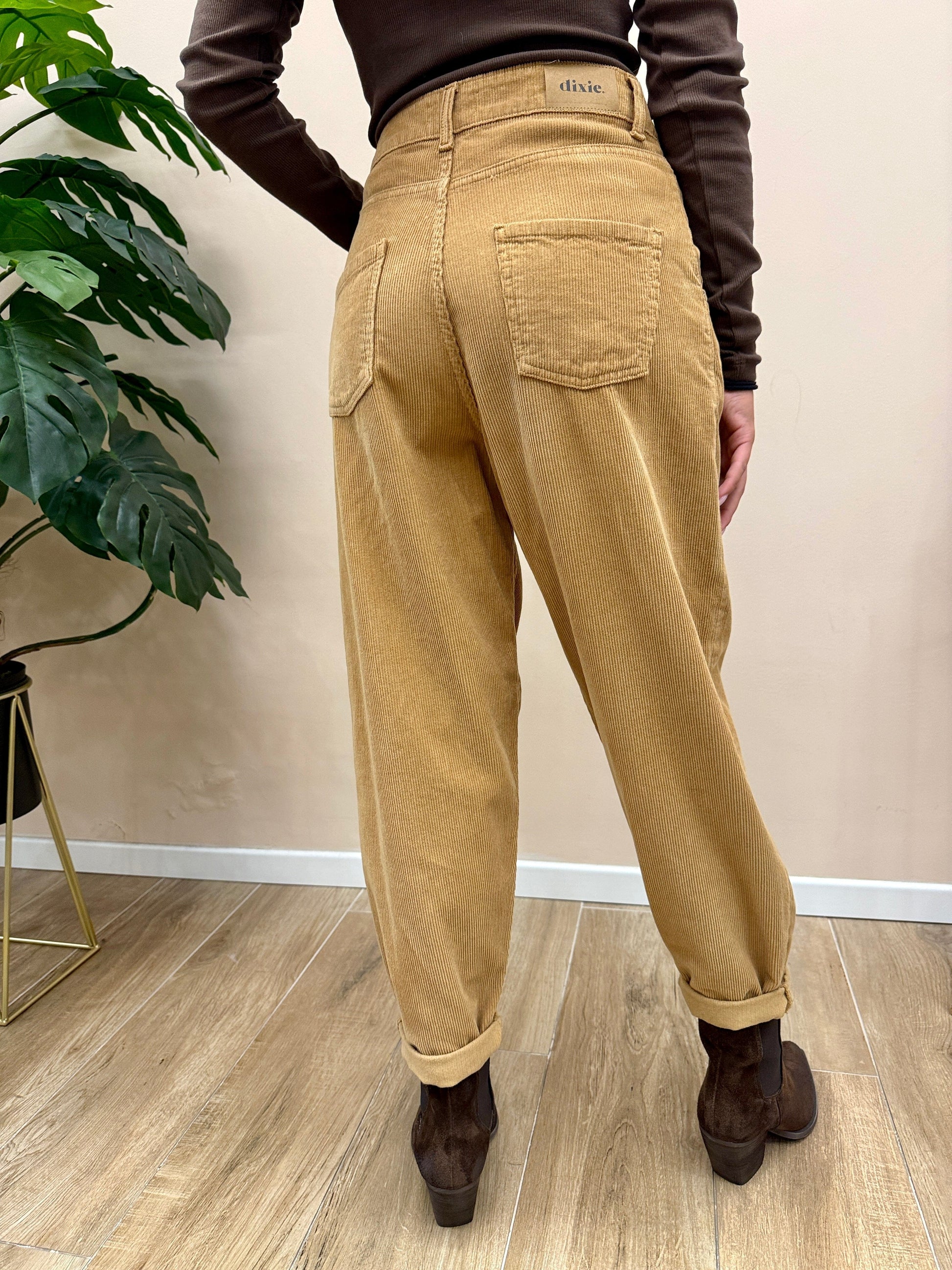 Pantalone ovetto velluto - TABACCO