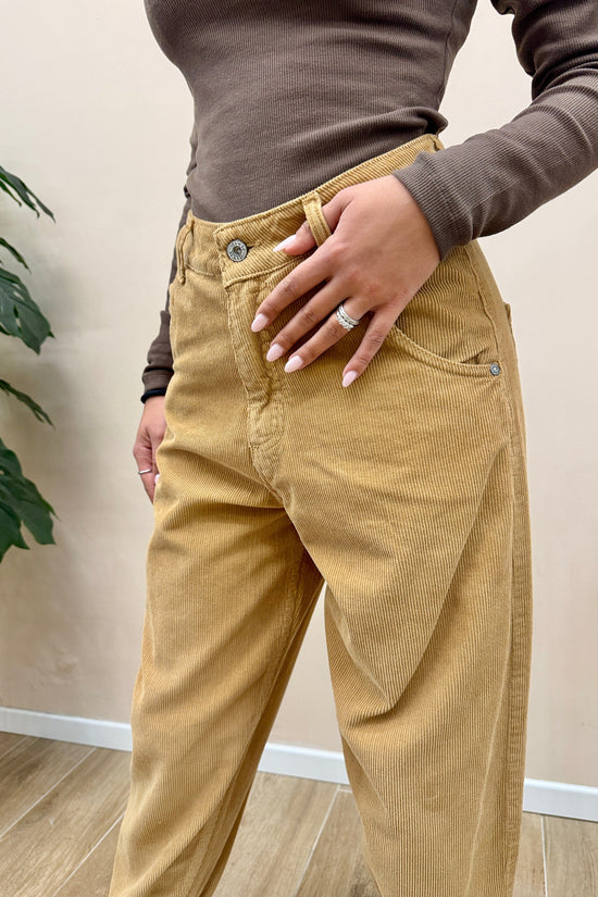 Pantalone ovetto velluto - TABACCO