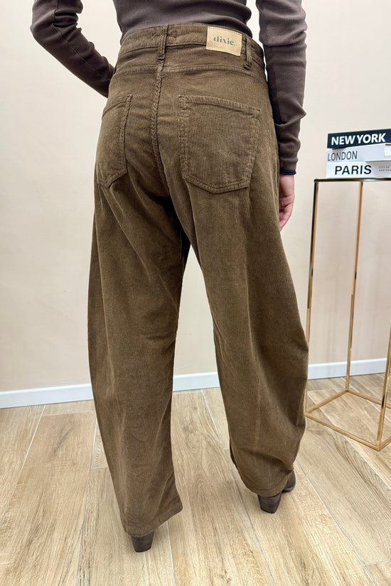 Pantalone velluto millerighe - MORO