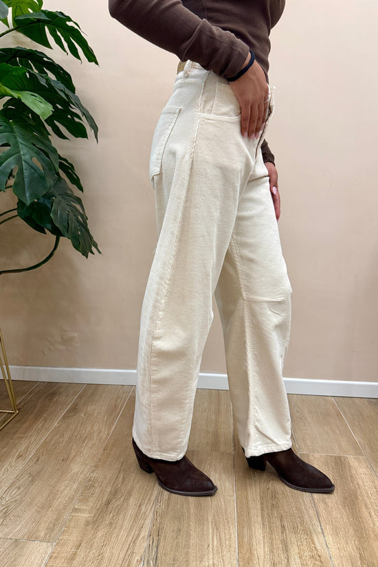 Pantalone velluto millerighe - BURRO