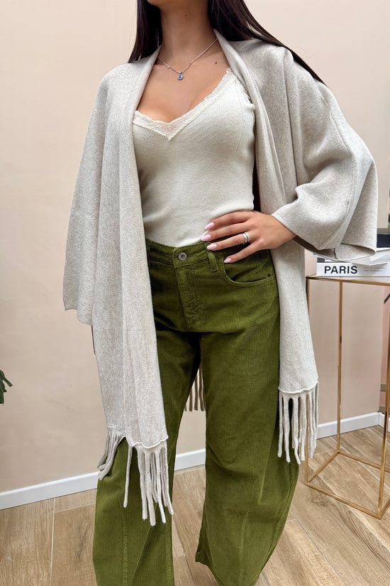 Kappa con frange - BEIGE