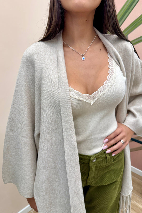 Kappa con frange - BEIGE