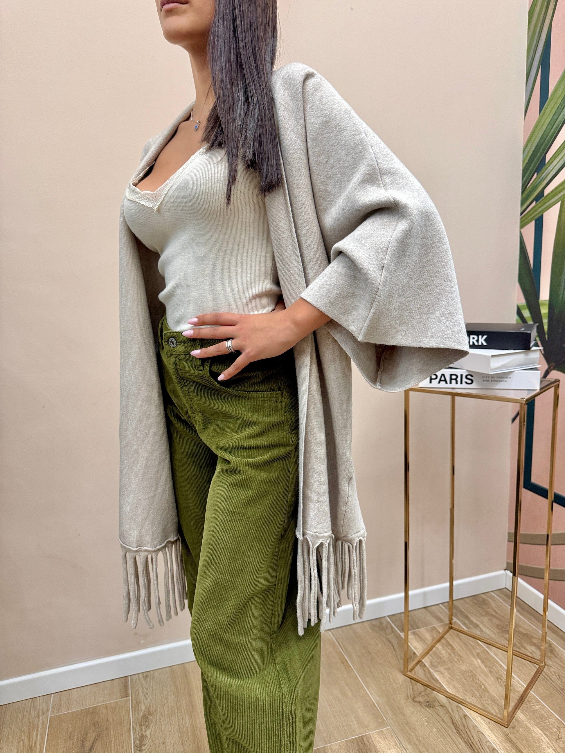 Kappa con frange - BEIGE