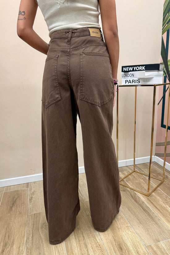 Jeans palazzo tascone - MORO