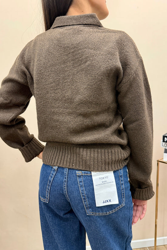 Pull polo knit - CIOCCOLATO