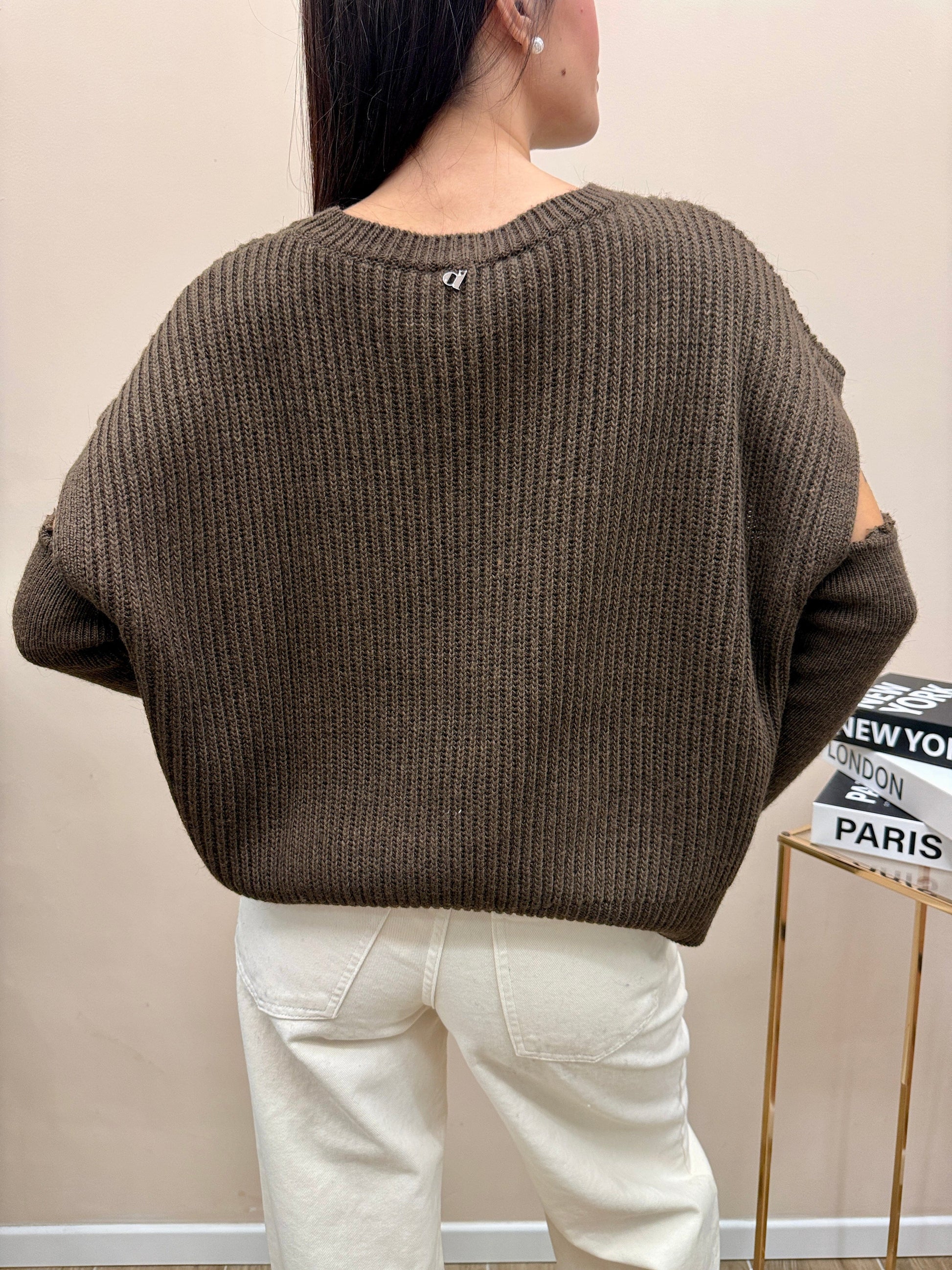 Pull quadri misto lana - MORO