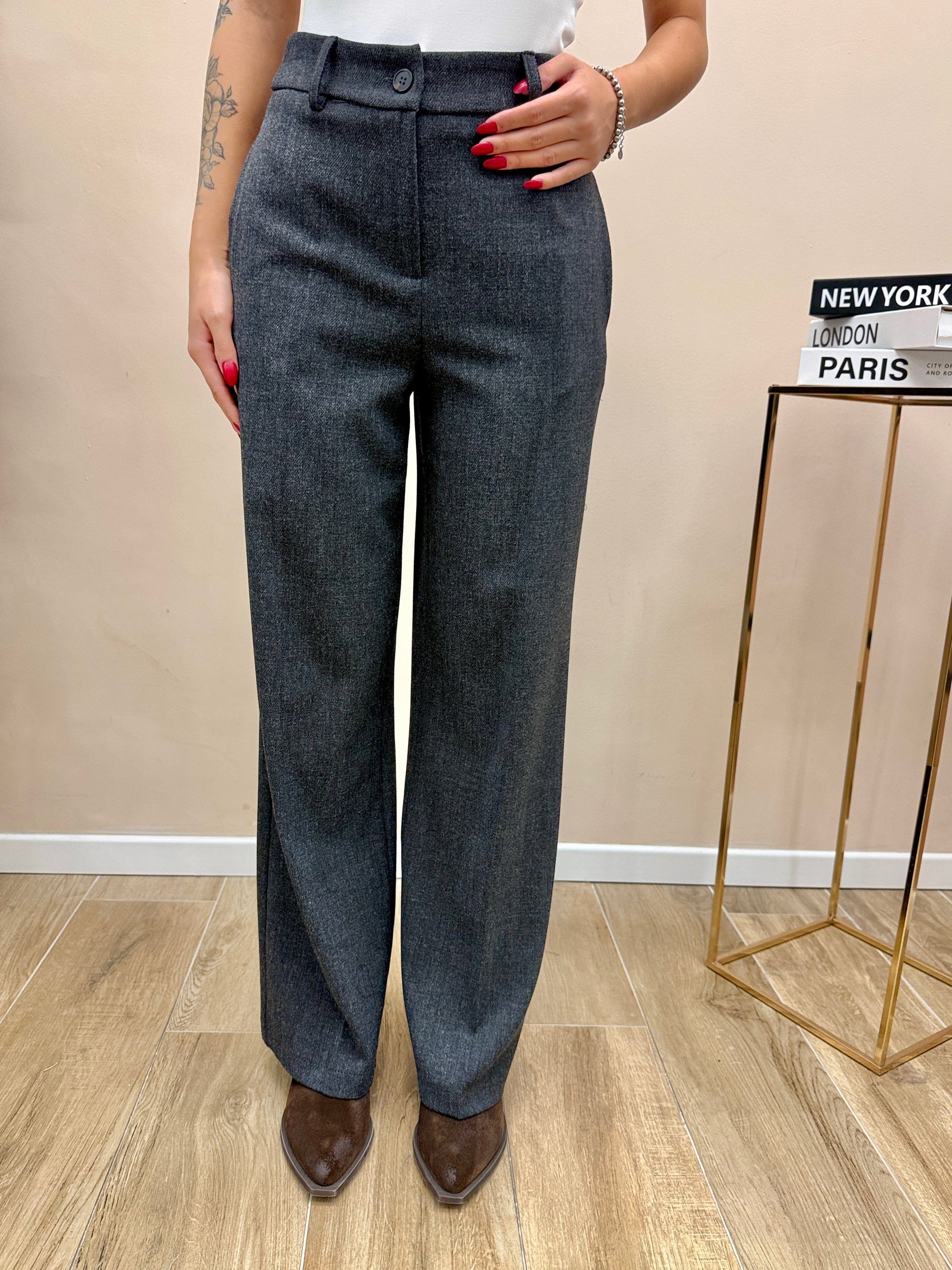 Pantalone palazzo - ANTRACITE