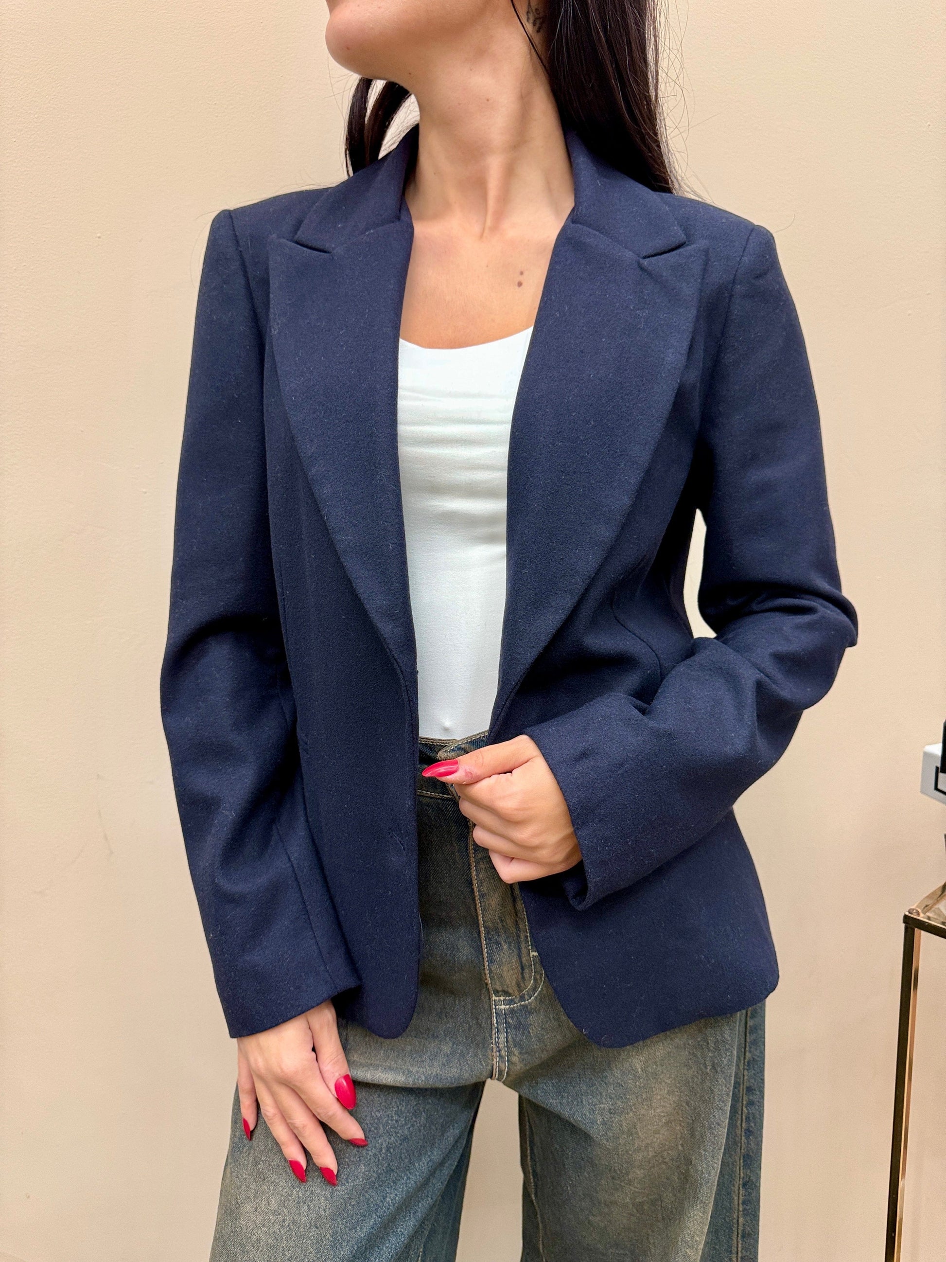 Giacca in lana slim - BLU