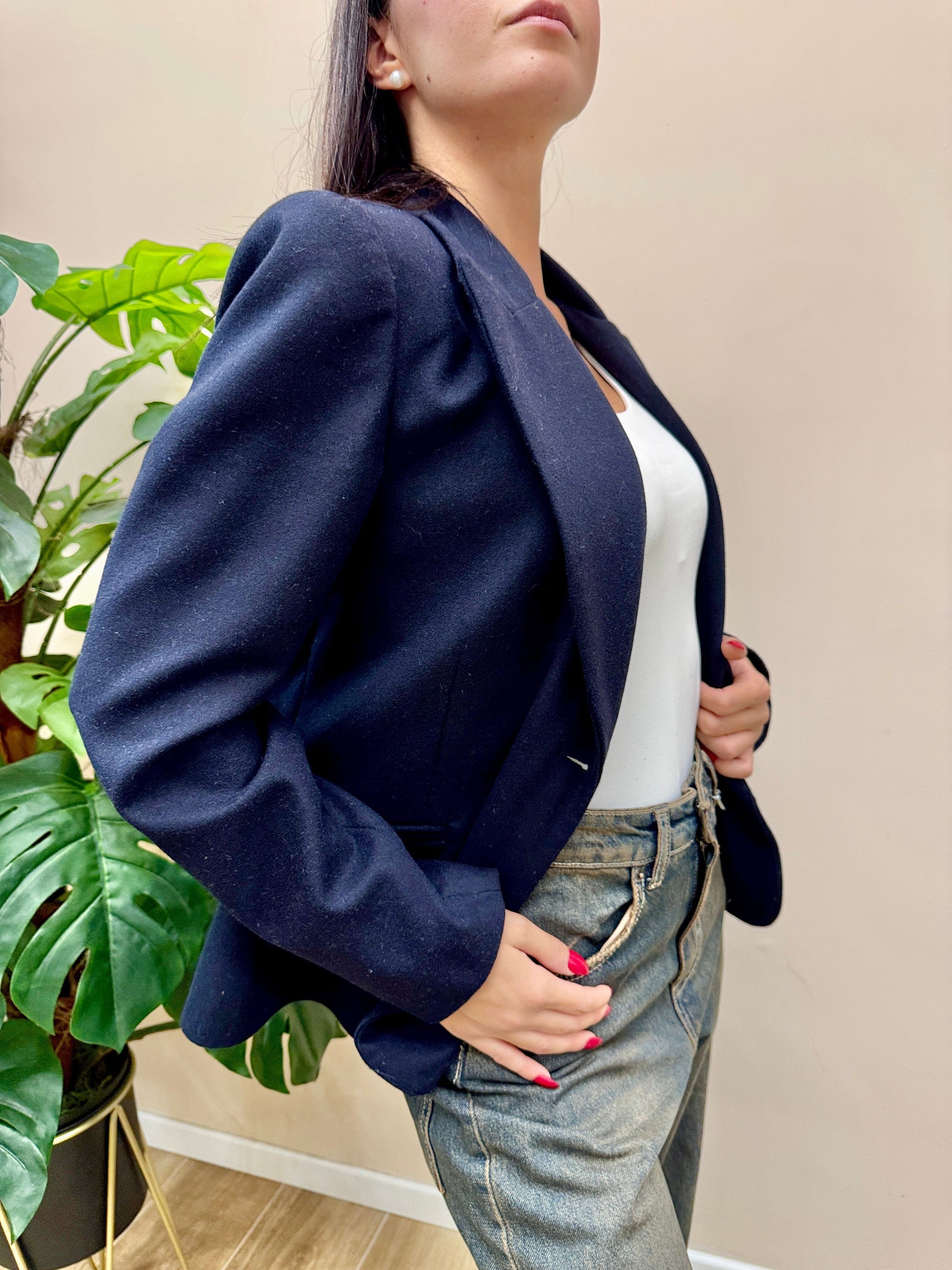 Giacca in lana slim - BLU