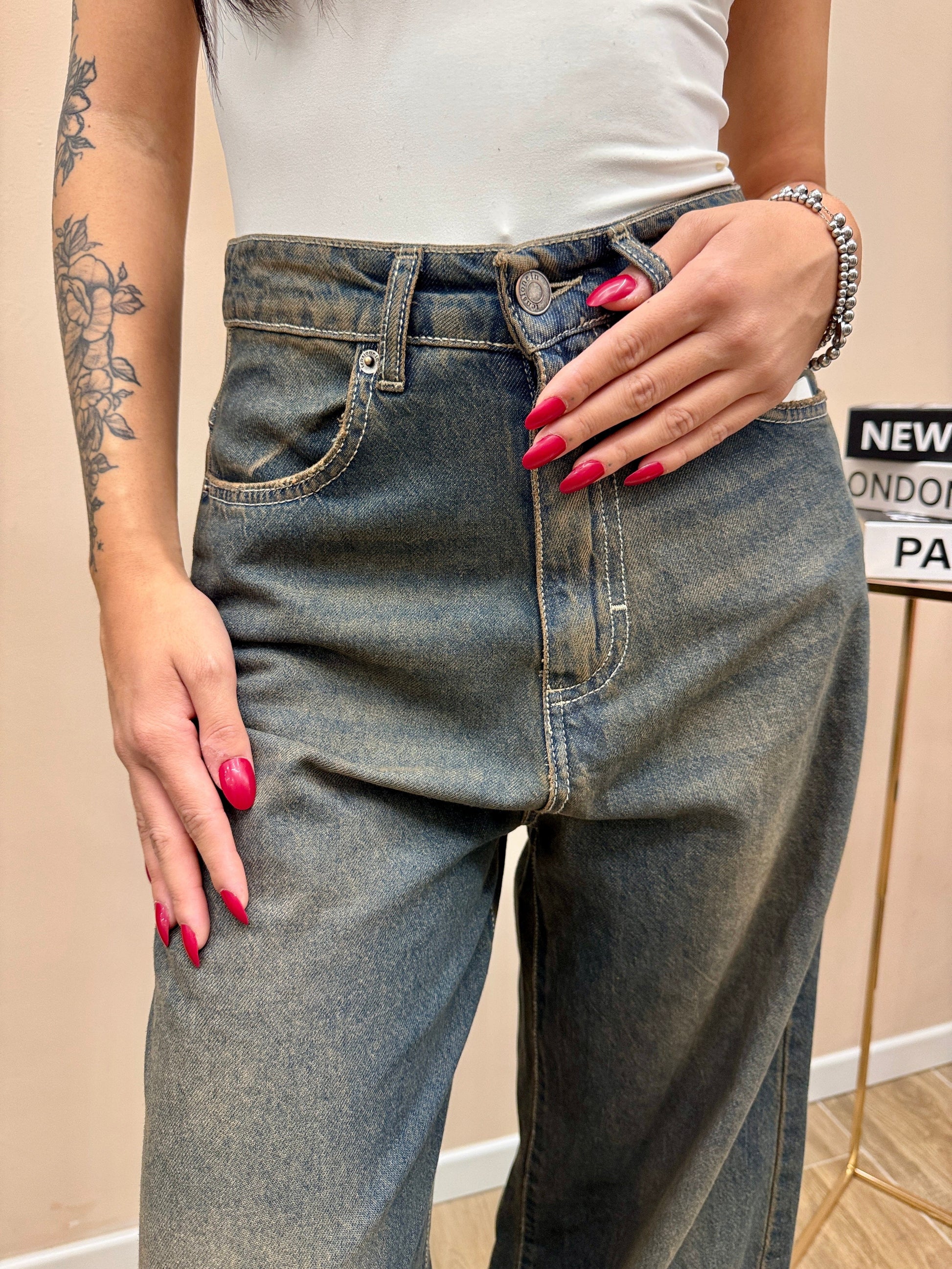 Jeans sabbiato Giusi - SABBIA