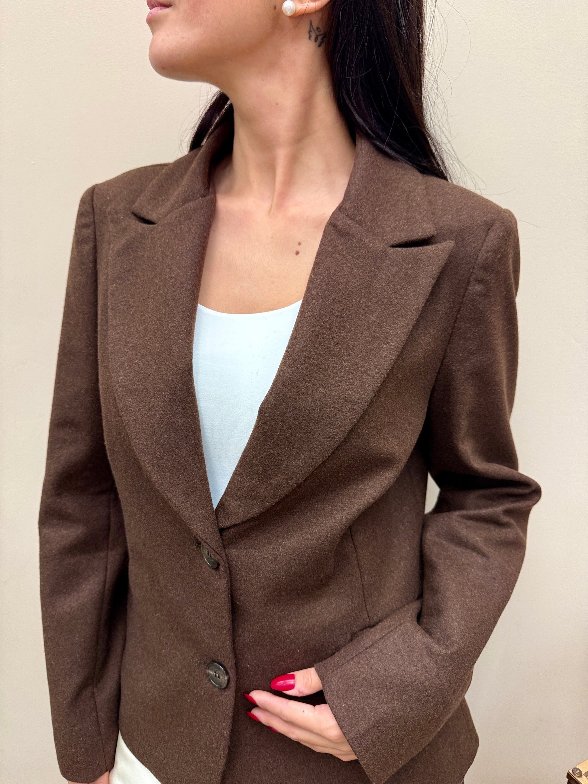 Giacca in lana slim - MORO