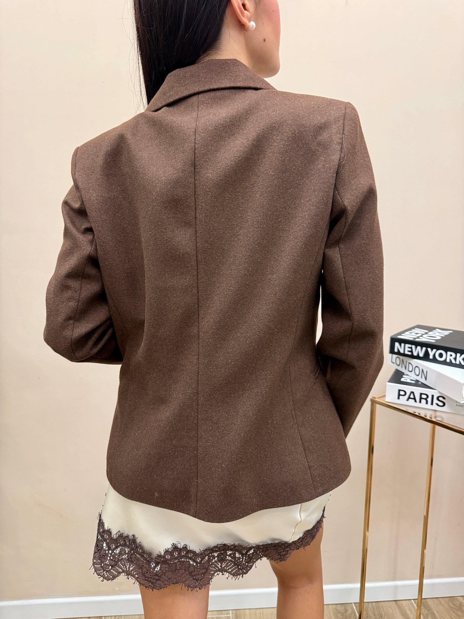 Giacca in lana slim - MORO