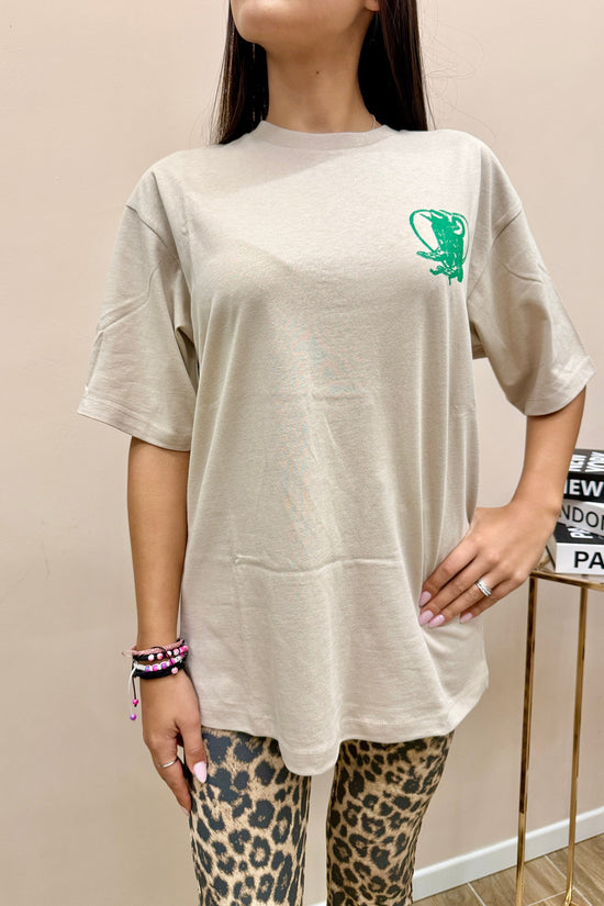 t-shirt over stampa - CREMA
