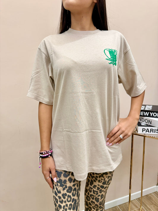 t-shirt over stampa - CREMA