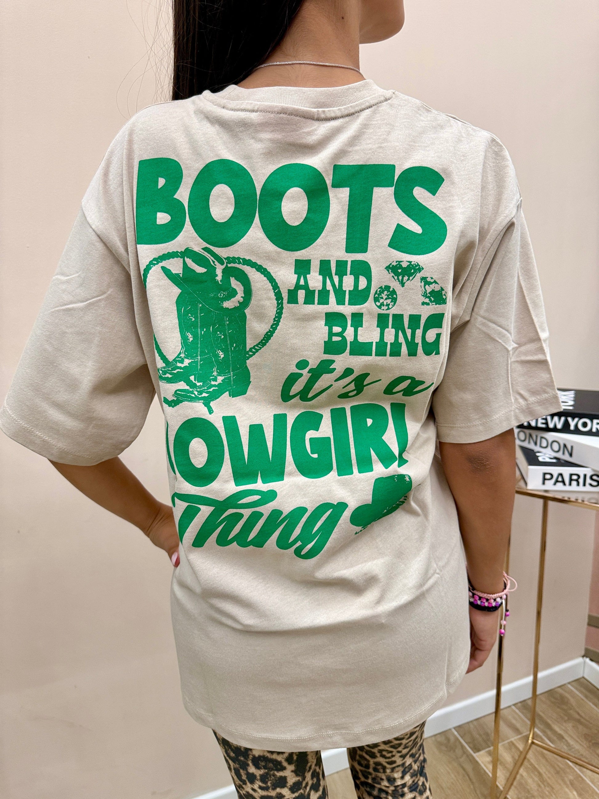 t-shirt over stampa - CREMA