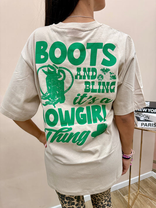 t-shirt over stampa - CREMA