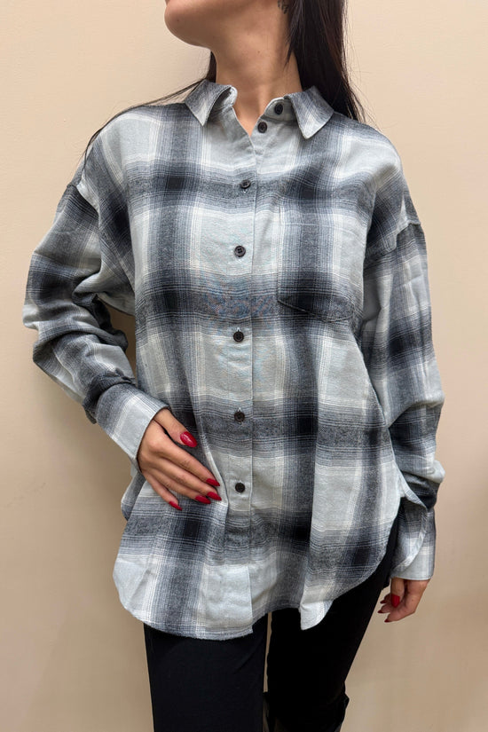 Camicia check over - GRIGIO
