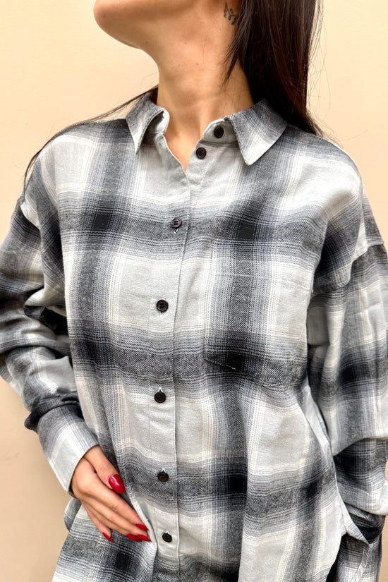 Camicia check over - GRIGIO
