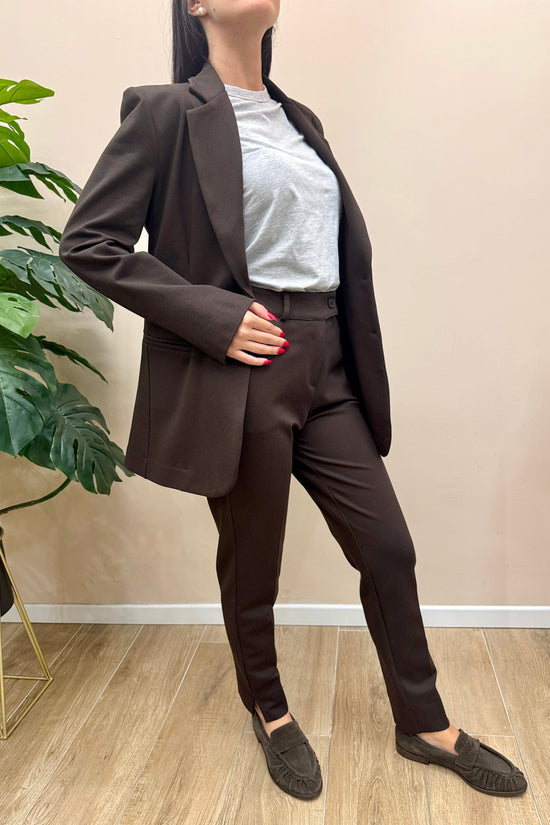 Pantalone slim punto milano - MORO