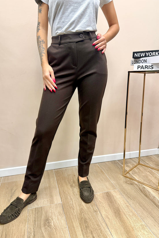 Pantalone slim punto milano - MORO