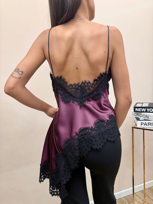 Top pizzo e satin - VINO