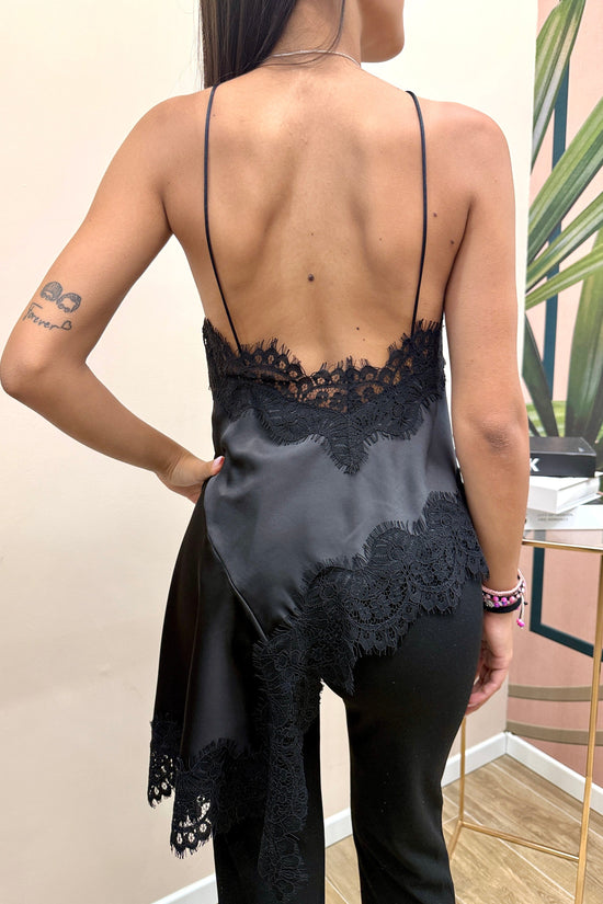 Top con pizzo - NERO