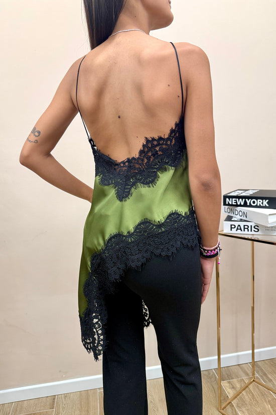 Top con pizzo - VERDE