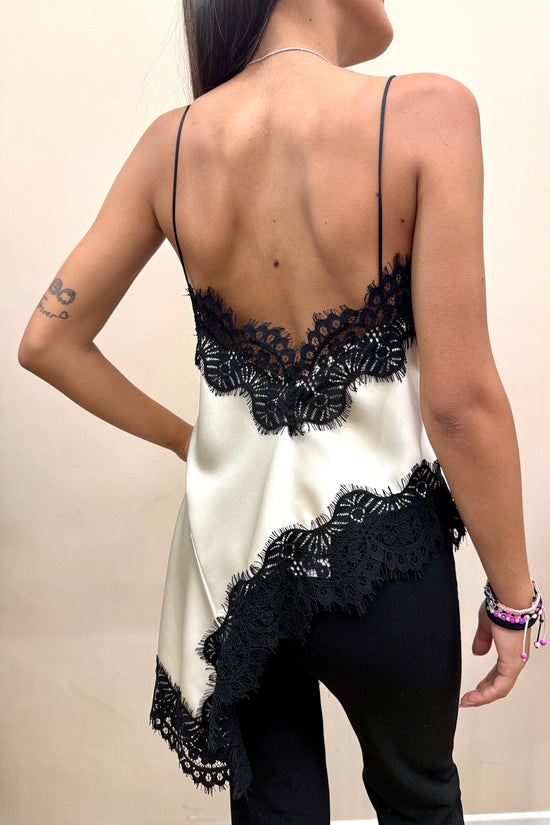 Top pizzo e satin - BURRO