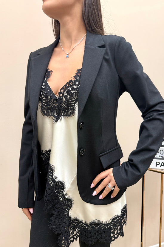 Giacca slim due bottoni - NERO